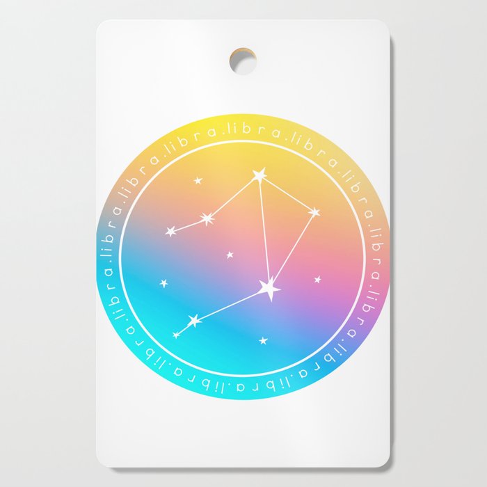 Libra Zodiac | Rainbow Circle Cutting Board
