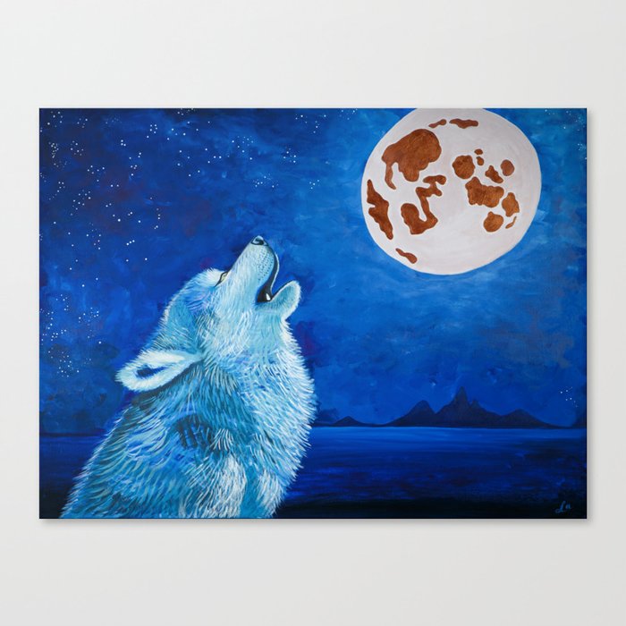 Night Wolf Canvas Print By Carolelorraine Society6