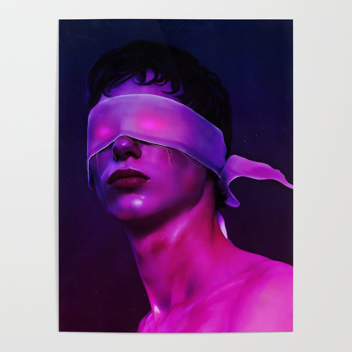 Blindfolded Cosmic Man Poster