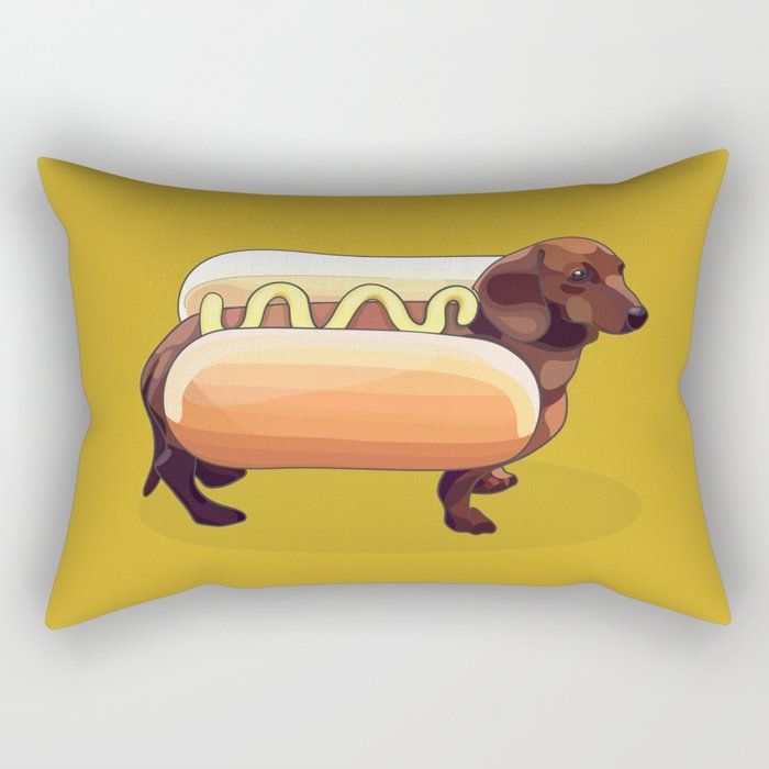 Dachshund Wiener Hot Dog Rectangular Pillow