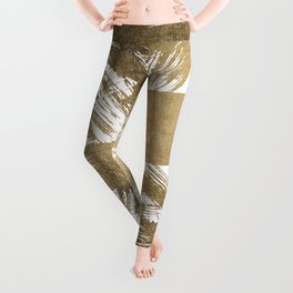 Elegant chic faux gold foil brushstrokes pattern Leggings