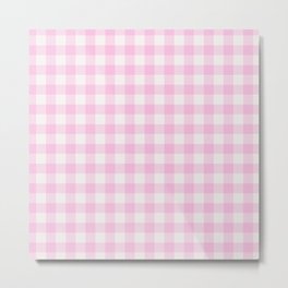 Blush pink white gingham 80s classic picnic pattern Metal Print | Digital, Ginghampattern, Pattern, Modern, Minimalism, Picnicpattern, Classic, Curated, Pastelpink, Pastelcolors 