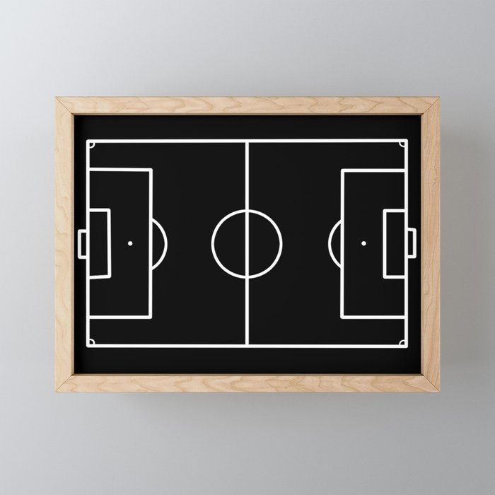 Soccer field / Football field in Black and White Framed Mini Art Print