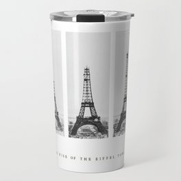 1888-1889 The Rise of the Eiffel Tower Construction Sequence black and white photography Travel Mug