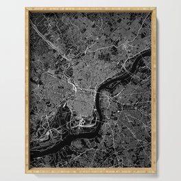 Philadelphia Black Map Serving Tray