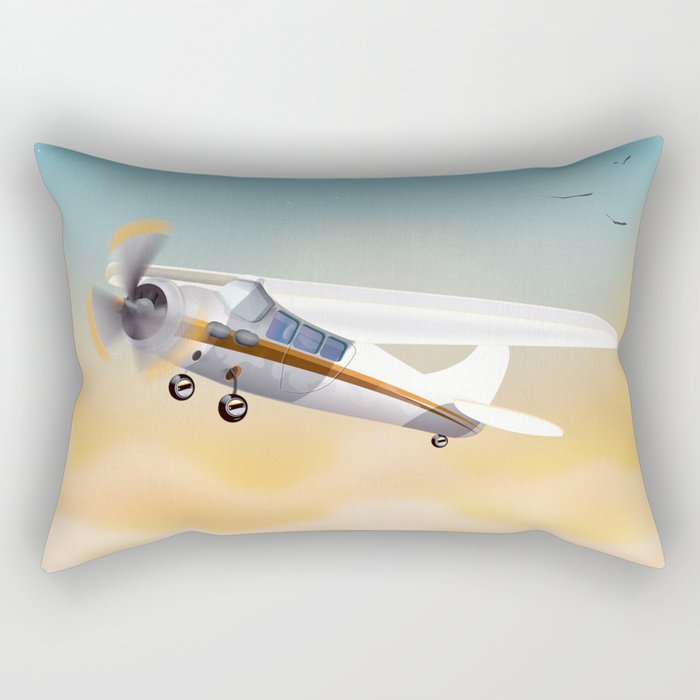 Learn to fly vintage plane poster print. Rectangular Pillow
