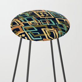 Diamonds - Navy Background Counter Stool