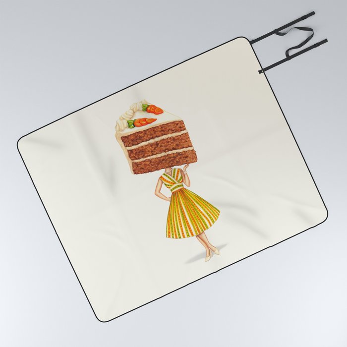 Cake Head Pin-Up: Carrot Cake Picnic Blanket