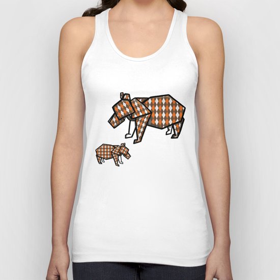 Origami Bear Unisex Tank Top