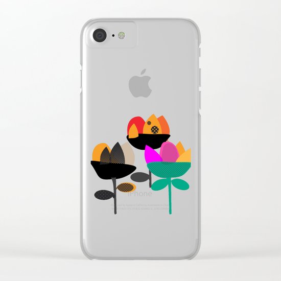 Three Flowers Clear iPhone Case