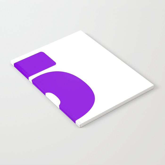 5 (Violet & White Number) Notebook