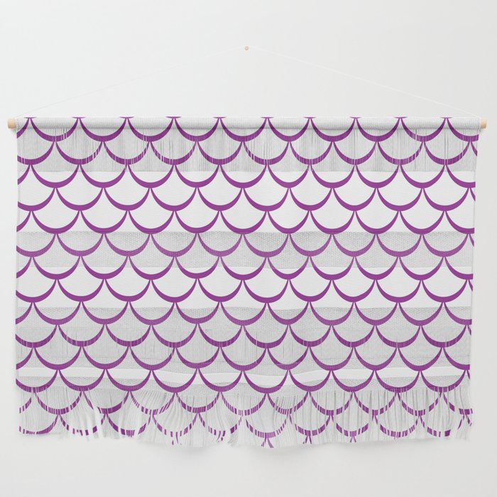Purple and White Mermaid Scales Wall Hanging