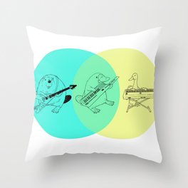 Keytar Platypus Venn Diagram Throw Pillow