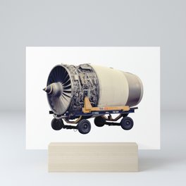 Jet engine sans background Mini Art Print