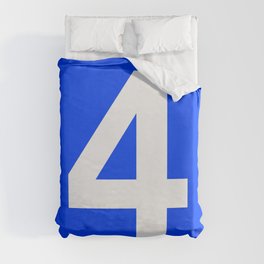 Number 4 (White & Blue) Duvet Cover