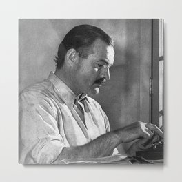 Ernest Hemingway Metal Print | Typewriter, Literature, Author, Portraitphotography, Hemingwaytyping, Portrait, Hemingwayportrait, Ernesthemingway, Writer, Hemingway 