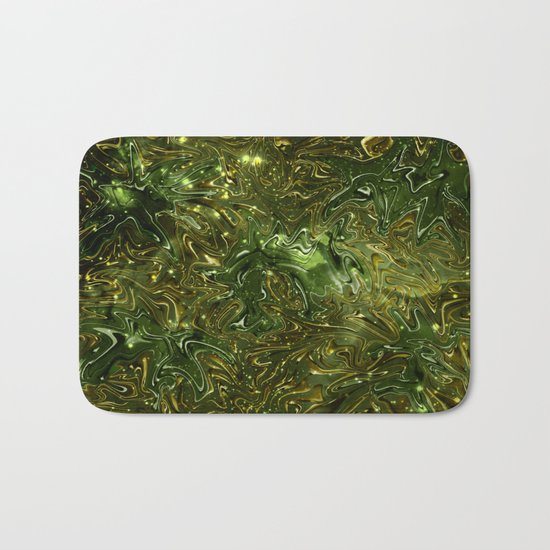 The Wolves Hidden in the Jade Green Galaxy Bath Mat