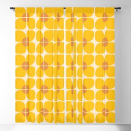 Abstraction_DAISY_YELLOW_FLORAL_BLOSSOM_PATTERN_POP_ART_1207A Blackout Curtain