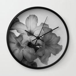 Black and white flowers Wall Clock