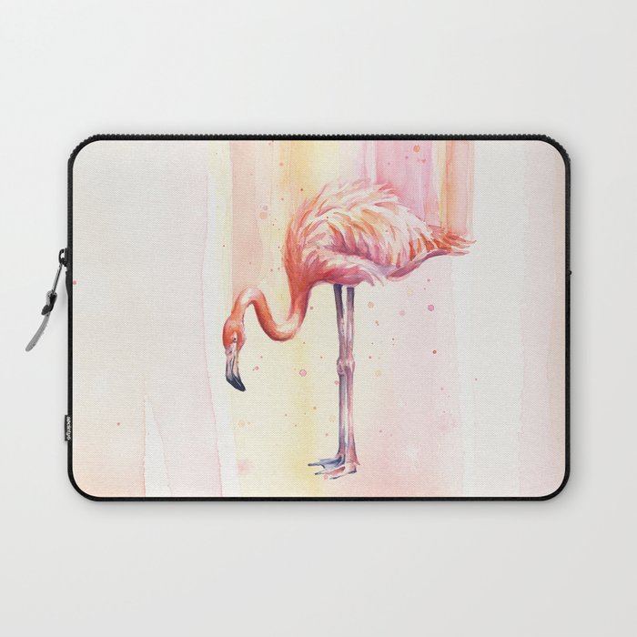 Flamingo Watercolor Flamingo Painting Laptop Sleeve