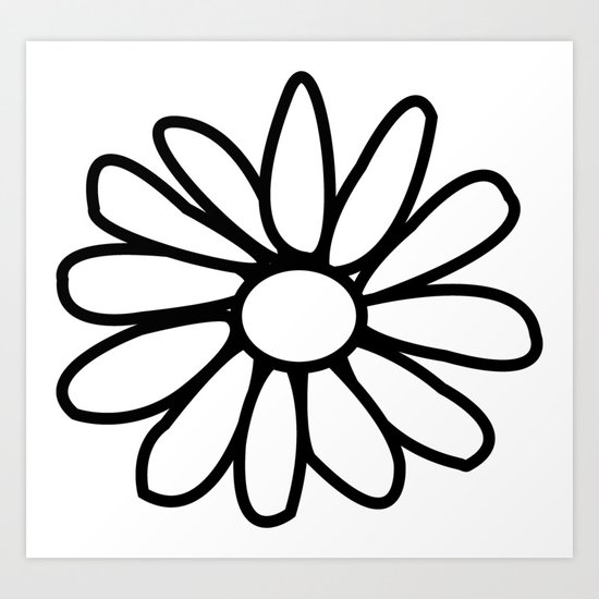 Imperfect Daisy Outline Art Print by embaldwin | Society6