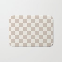 Beige and Taupe muted neutral color check checkered checkerboard pattern Bath Mat | Checkered, Naturalcolor, Minimal, Graphicdesign, Mutedcolor, Beige, Squaregrid, Check, Checkerboard, Modernsimple 