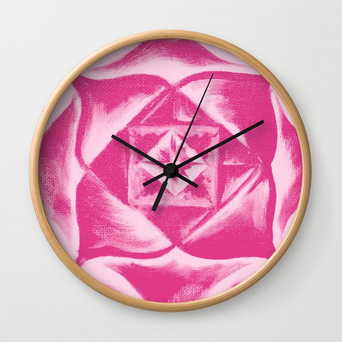 Four Directions - Balancing square - Pink Wall Clock