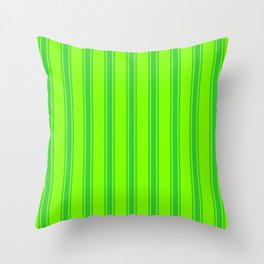 [ Thumbnail: Chartreuse & Lime Green Colored Lines/Stripes Pattern Throw Pillow ]
