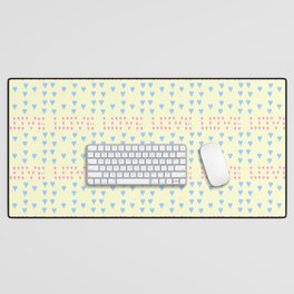 heart and love - pink and blue Desk Mat