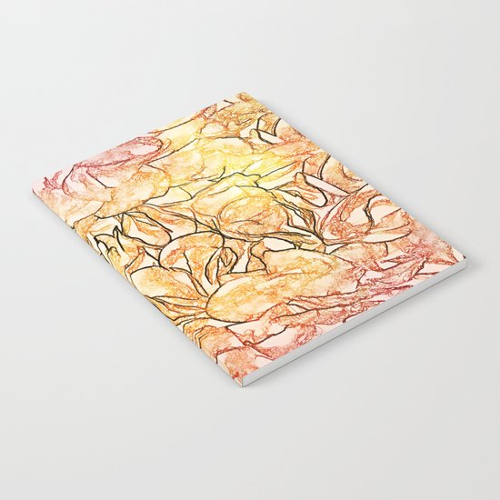 Orange Painterly Floral Abstract Notebook
