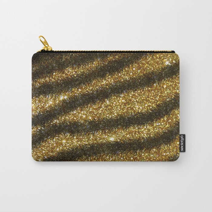 Gold And Black Glitter Zebra Magic Collection Carry-All Pouch