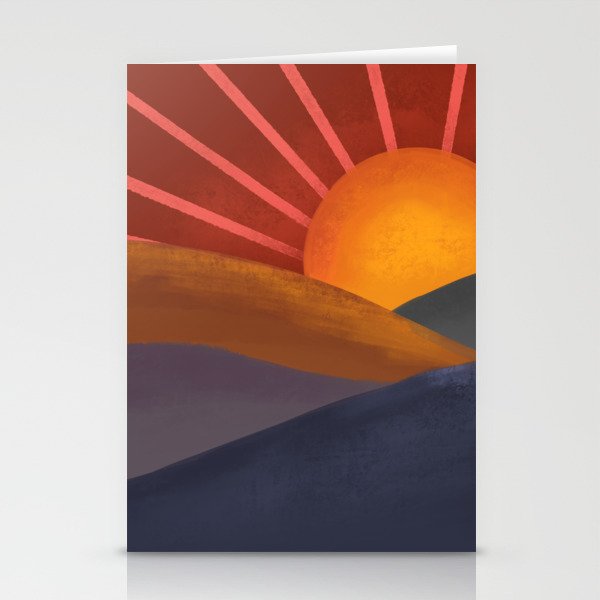Sunset fall colors Stationery Cards