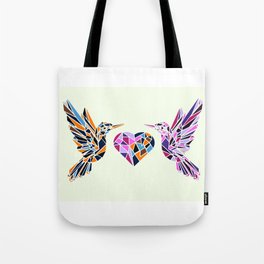 Summer Love - Colorful Abstract Hummingbirds in Midflight Tote Bag