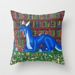 A Dragon and Its Hoards Throw Pillow