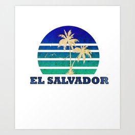 SV, Sivar, Cipote, Cipota, El Salvador, Salvadorian, Salvadorian Flag, Sunset, beach, Salvadorian Swag, Salvatrucha Art Print