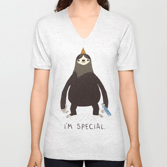 sloth(light) Unisex V-Neck
