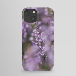 Soft pink purple heather flowers - heath plant nature photography iPhone Case