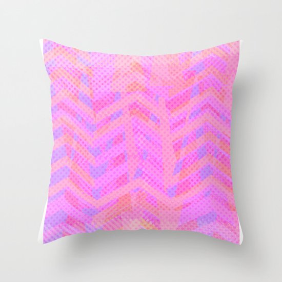 Neon Chevron Throw Pillow
