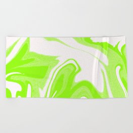 Green Wave Grunge Beach Towel