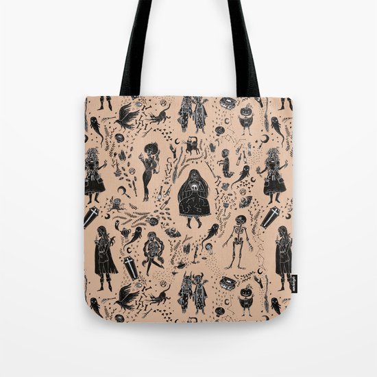 Creatures of the Night (orange) Tote Bag