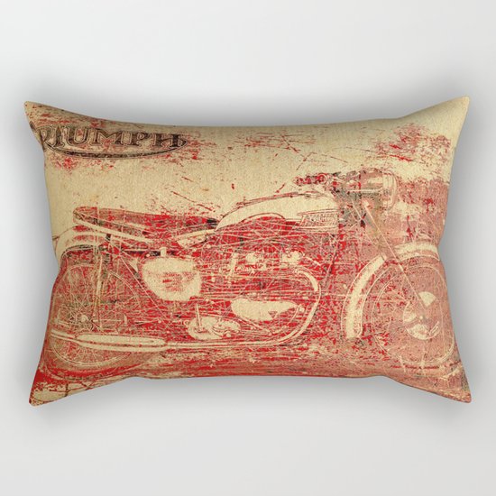 Triumph - Vintage Motorcycle Rectangular Pillow