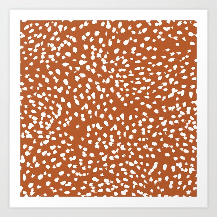 Rust dots - painted dots, terracotta, clay, earth, earth toned, boho, brown, brown dots, rust orange, painted dots Art Print