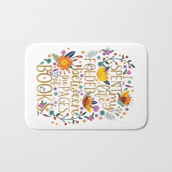 Folded Between the Pages of Books - Floral Bath Mat