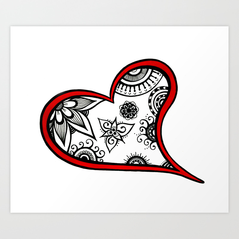 Tangled Heart Art Print By Wealie Society6 Tangled Heart Art Print By Wealie Society6