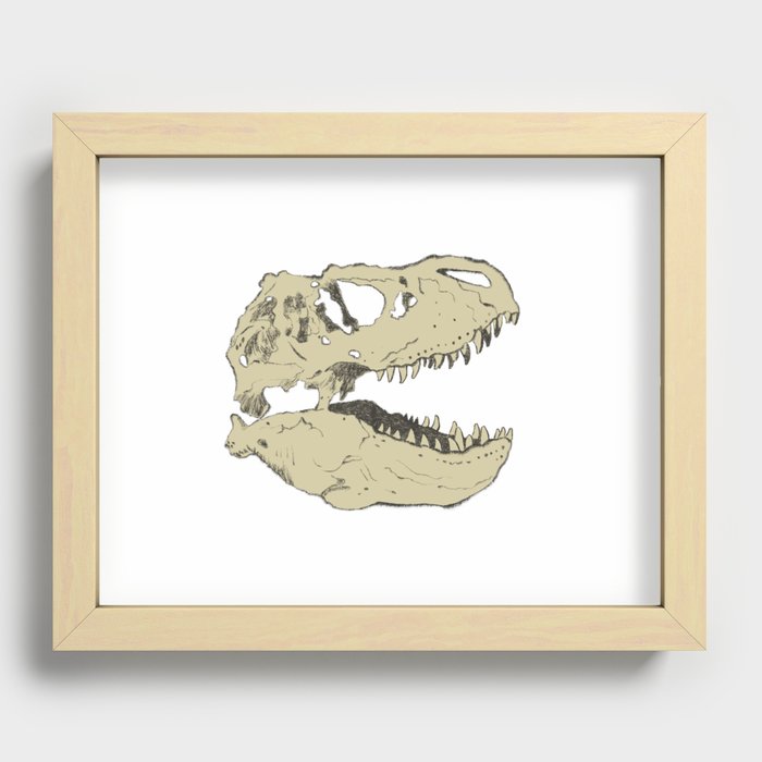 T Rex Skull Recessed Framed Print