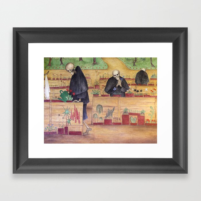 The Garden of Death fresco by Hugo Simberg Framed Art Print