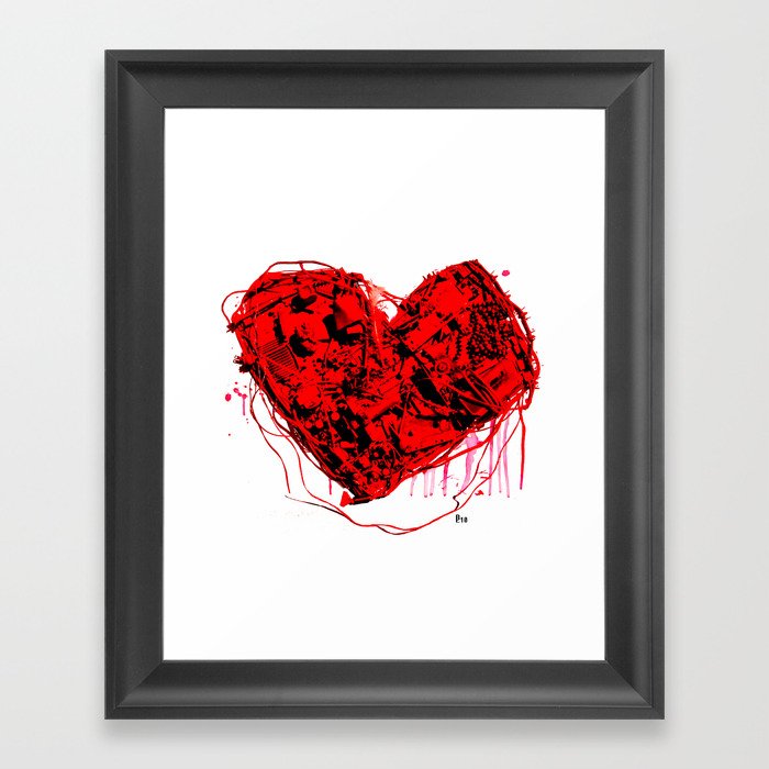 My Heart (all bloody, with like blood and stuff) Framed Art Print