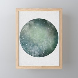 Teal Galaxy Stars Framed Mini Art Print