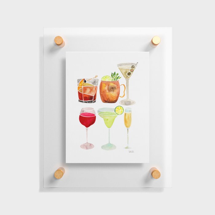 Cocktails, Wine & Champagne Floating Acrylic Print