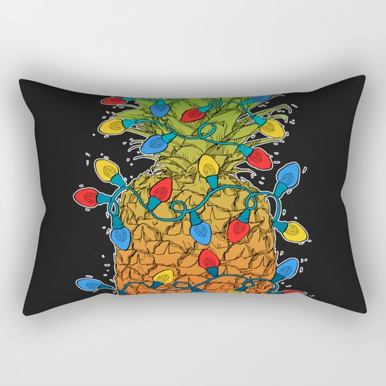 Pineapple Christmas Lights II Rectangular Pillow